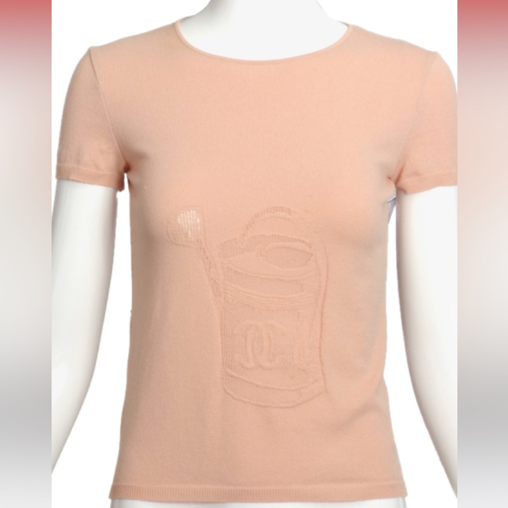 Chanel Baby Pink Knit Top 90s